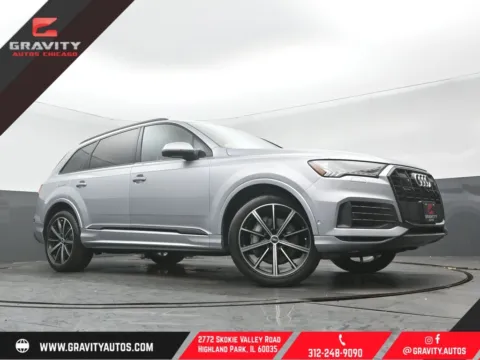 Silver 2021 Audi Q7 55 Premium Plus for sale in Highland Park, IL