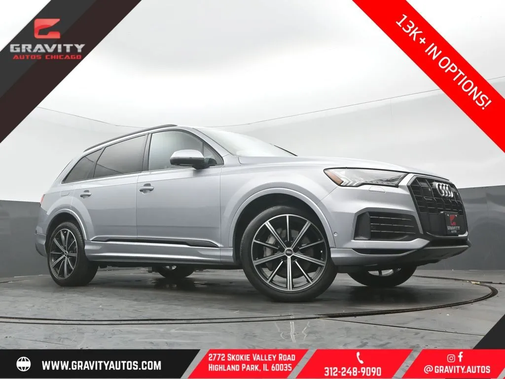 Silver 2021 Audi Q7 55 Premium Plus for sale in Highland Park, IL