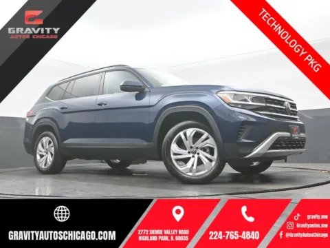 Blue 2023 Volkswagen Atlas 3.6L V6 SE w/Technology for sale in Highland Park, IL