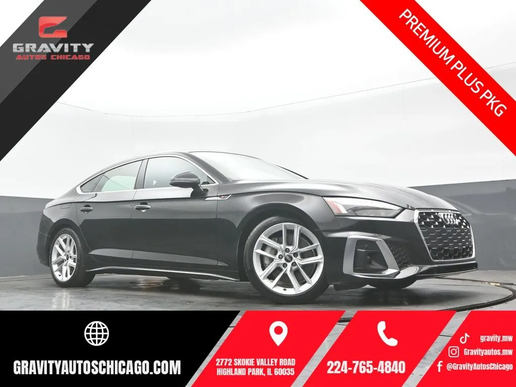 Black 2023 Audi A5 Sportback 45 S line Premium Plus for sale in Highland Park, IL