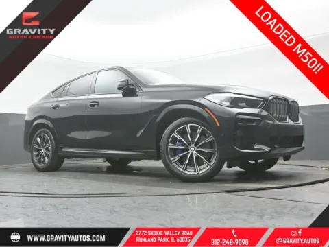 Black 2023 BMW X6 M50i for sale in Highland Park, IL
