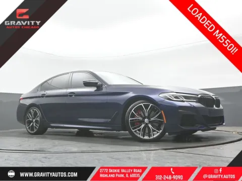 Blue 2023 BMW 5 Series M550i xDrive for sale in Highland Park, IL