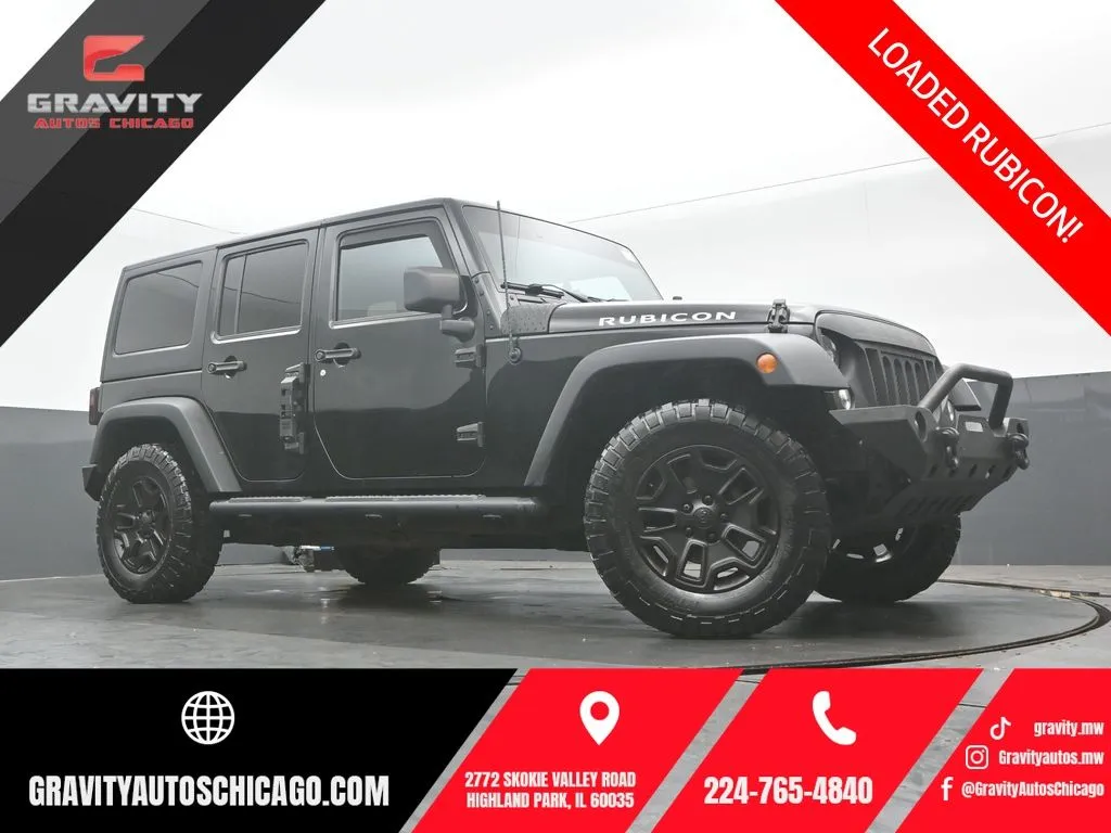 Black 2016 Jeep Wrangler Unlimited Rubicon for sale in Highland Park, IL