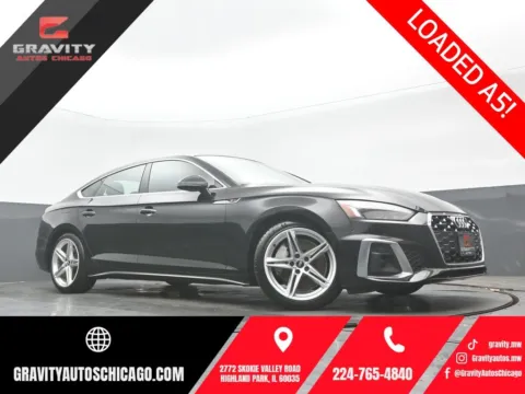 Black 2021 Audi A5 Sportback 45 S line Premium Plus for sale in Highland Park, IL