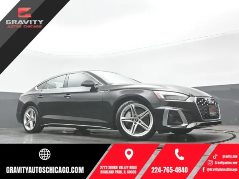Black 2021 Audi A5 Sportback 45 S line Premium Plus for sale in Highland Park, IL