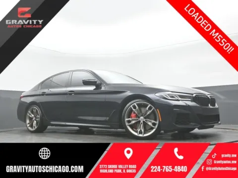 Black 2023 BMW 5 Series M550i xDrive for sale in Highland Park, IL