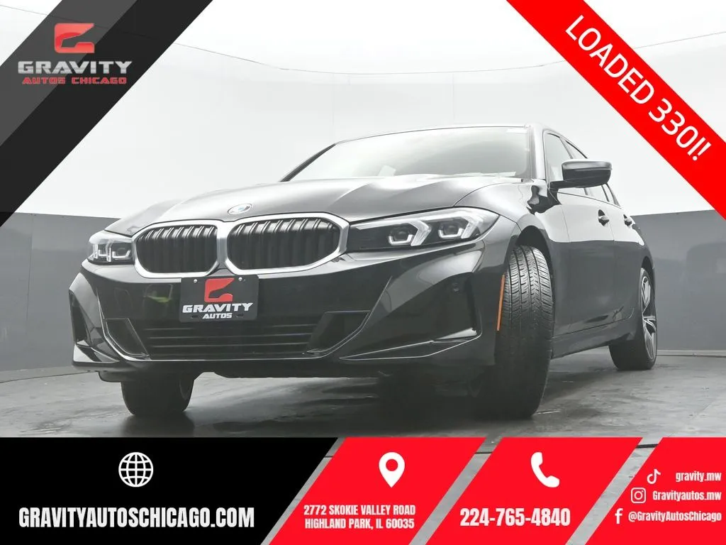 Black 2023 BMW 3 Series 330i xDrive for sale in Highland Park, IL