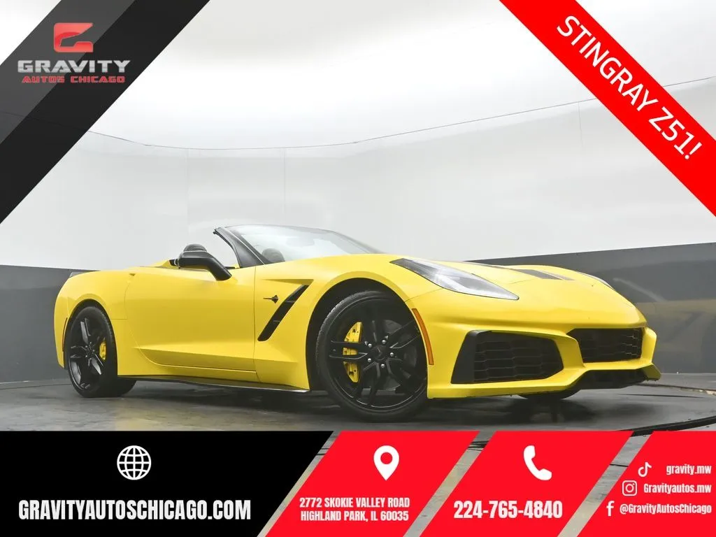 Yellow 2016 Chevrolet Corvette Stingray Z51 for sale in Highland Park, IL