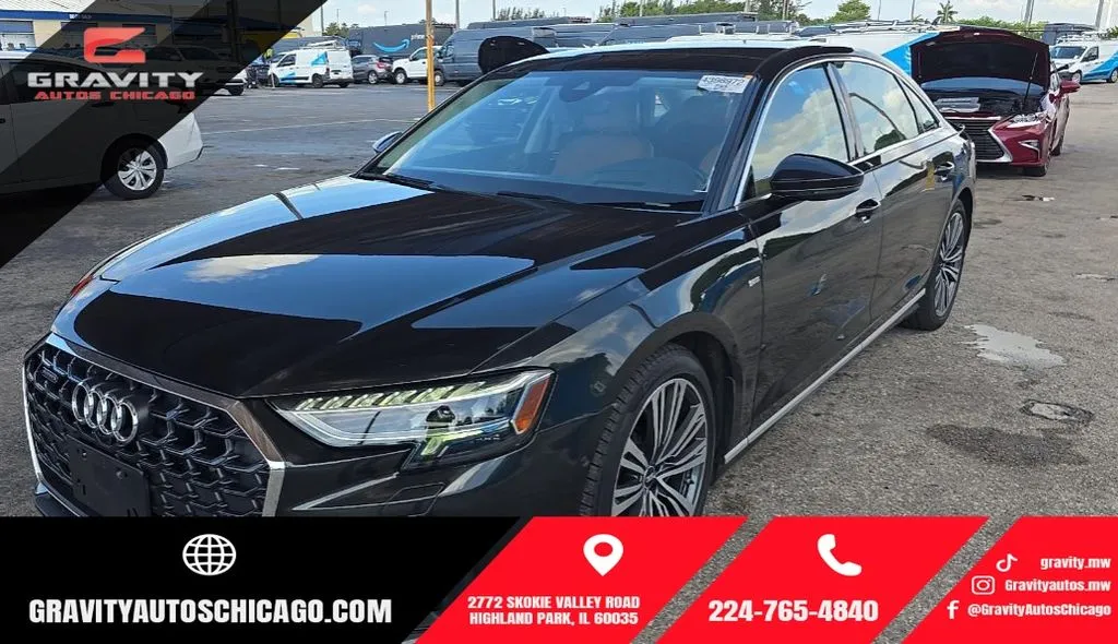 Gray 2023 Audi A8 L 55 for sale in Highland Park, IL