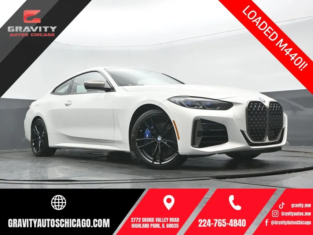 White 2022 BMW 4 Series M440i xDrive for sale in Highland Park, IL