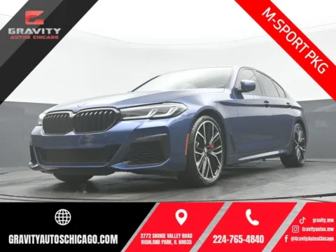 Blue 2023 BMW 5 Series 540i xDrive for sale in Highland Park, IL