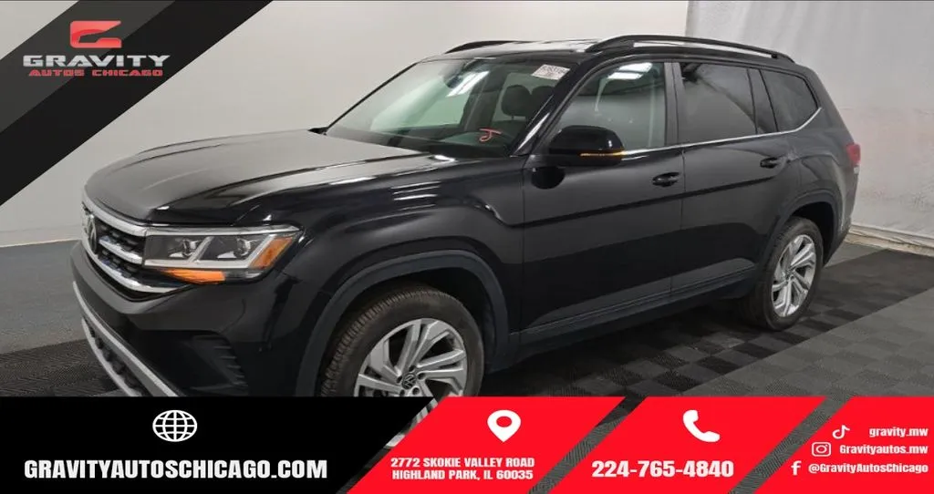 Black 2022 Volkswagen Atlas 2.0T SE w/Technology for sale in Highland Park, IL