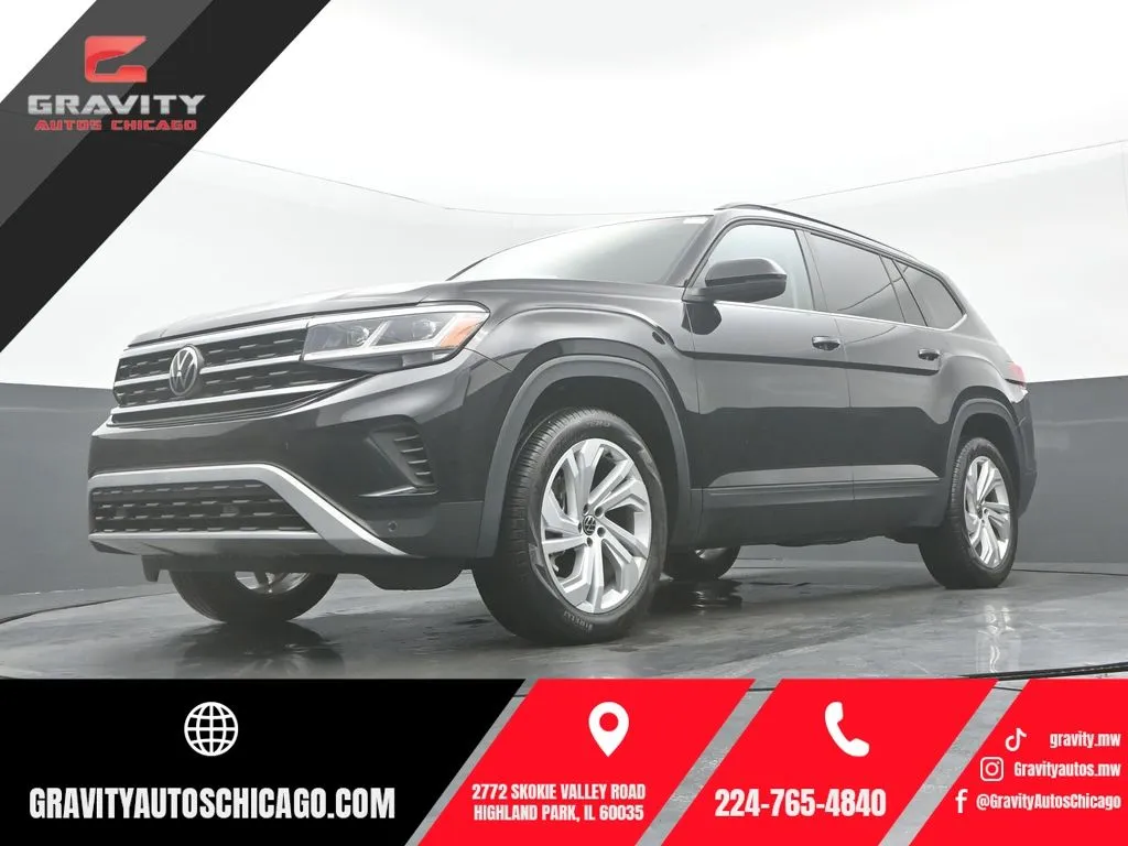 Black 2022 Volkswagen Atlas 2.0T SE w/Technology for sale in Highland Park, IL