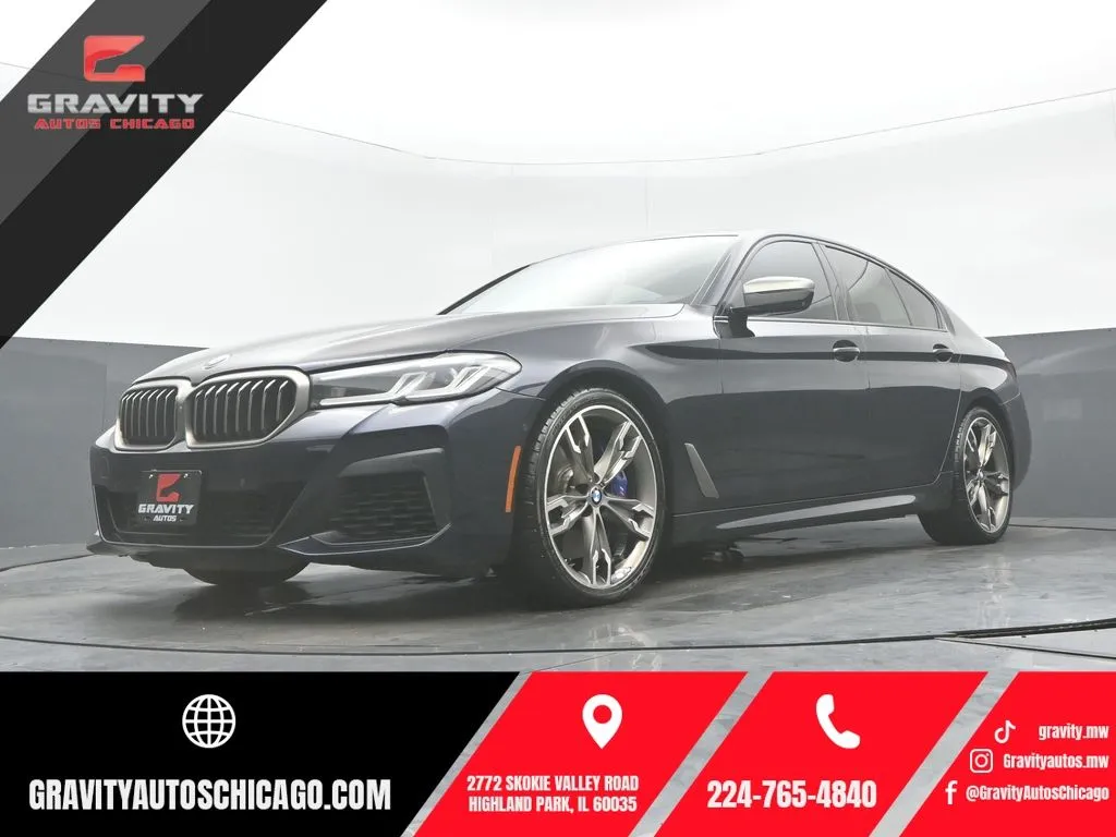 Black 2021 BMW 5 Series M550i xDrive for sale in Highland Park, IL