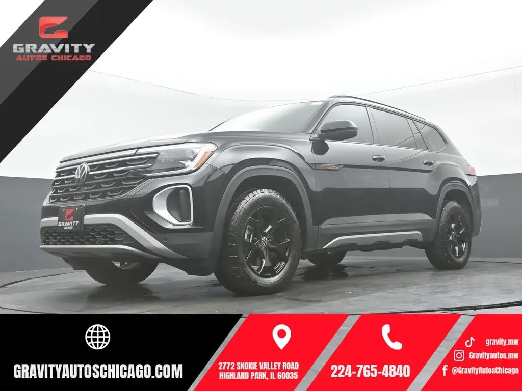 Black 2025 Volkswagen Atlas 2.0T Peak Edition for sale in Highland Park, IL
