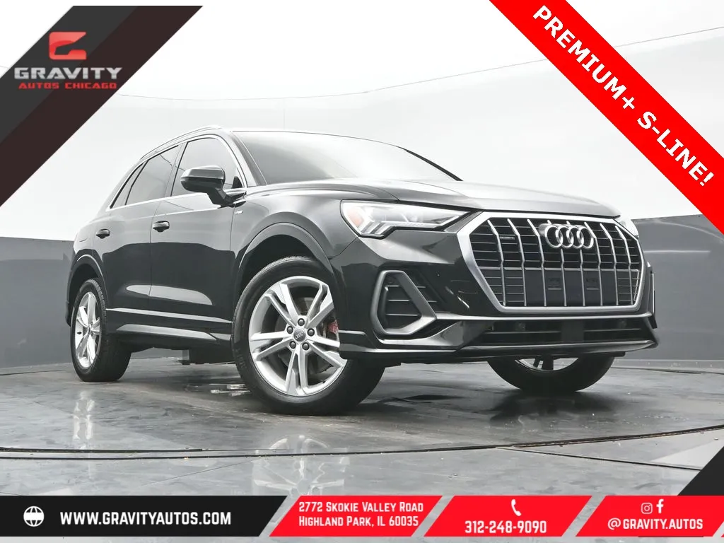 Black 2020 Audi Q3 Premium Plus S line for sale in Highland Park, IL