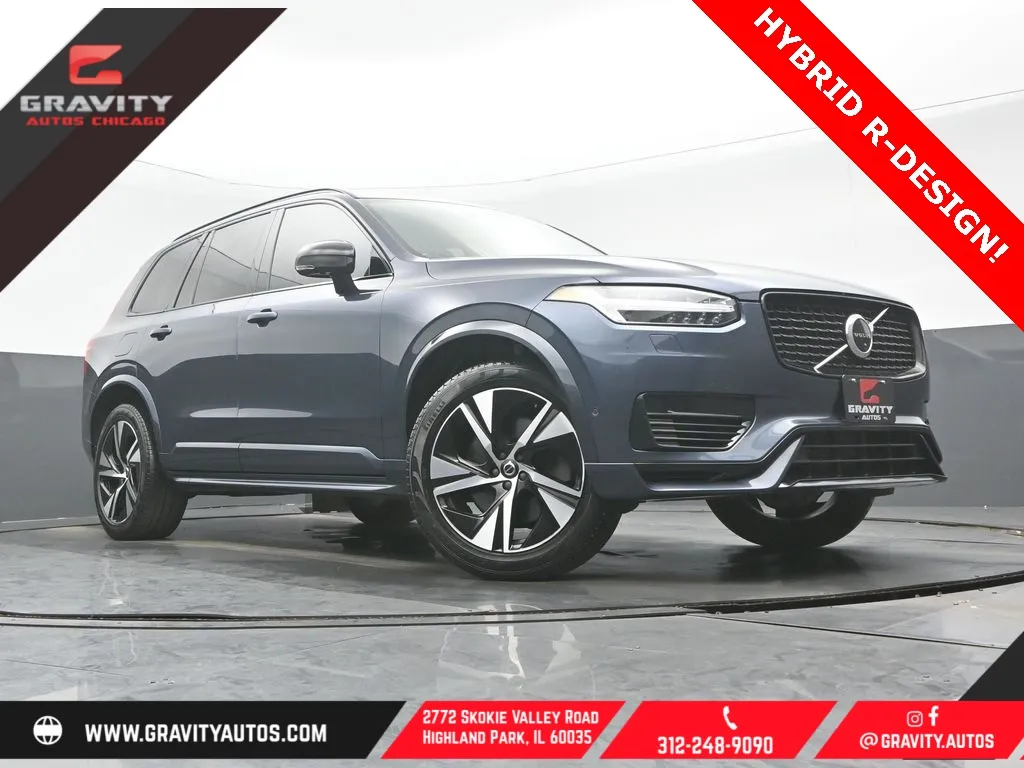Blue 2021 Volvo XC90 Recharge Plug-In Hybrid T8 R-Design 7 Passenger for sale in Highland Park, IL