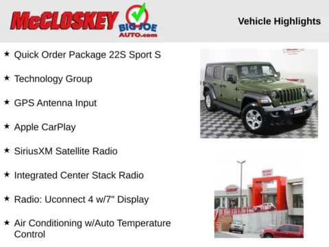 Photos of 2021 Jeep Wrangler Unlimited Sport S for sale in Colorado Springs, CO at McCloskey Imports & 4x4s