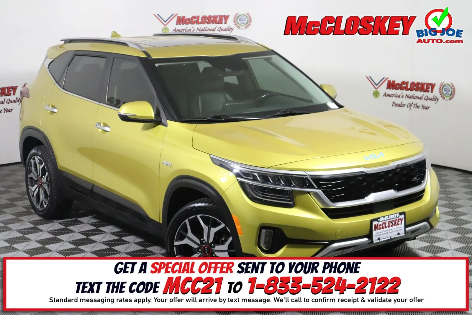 Yellow 2022 Kia Seltos SX for sale in Colorado Springs, CO