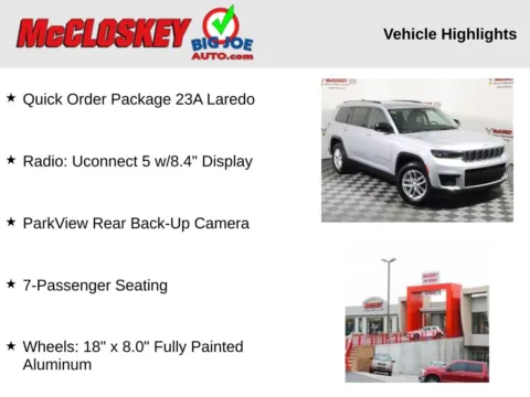 Photos of 2023 Jeep Grand Cherokee L Laredo for sale in Colorado Springs, CO at McCloskey Imports & 4x4s (Licensed as McCloskey Isuzu)