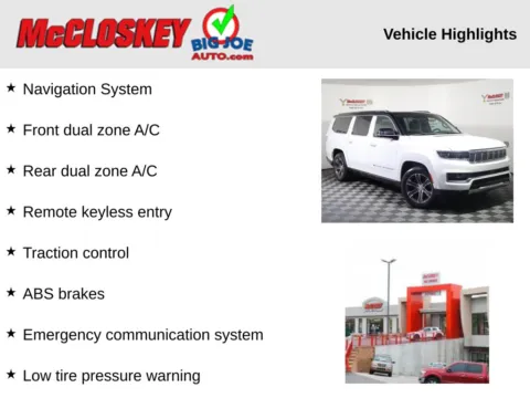 Photos of 2024 Jeep Grand Wagoneer L l for sale in Colorado Springs, CO at McCloskey Truck Town (Licensed as McCloskey Motors Inc.)