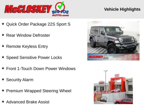 Photos of 2024 Jeep Wrangler Sport S for sale in Colorado Springs, CO at McCloskey Truck Town (Licensed as McCloskey Motors Inc.)