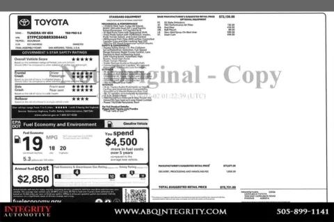 Photos of 2024 Toyota Tundra Hybrid TRD Pro for sale in Albuquerque, NM at Integrity Automotive