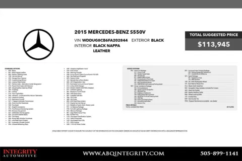 Photos of 2015 Mercedes-Benz S-Class S 550 for sale in Albuquerque, NM at Integrity Automotive