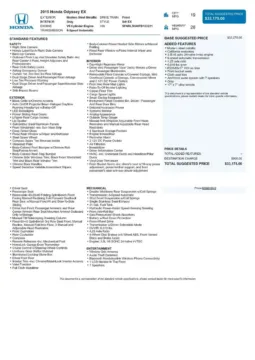 Another view of 2015 Honda Odyssey EX for sale in Gurnee, IL at CarWise Gurnee