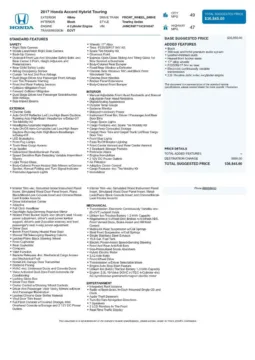 Another view of 2017 Honda Accord Hybrid Touring for sale in Gurnee, IL at CarWise Gurnee