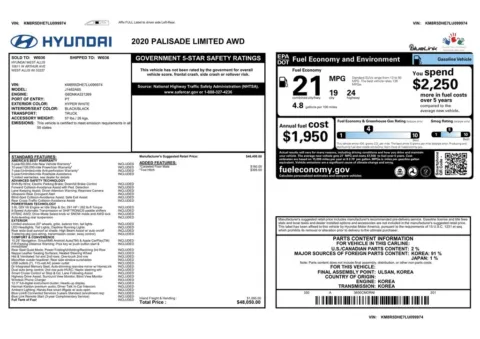 Another view of 2020 Hyundai Palisade Limited for sale in Gurnee, IL at CarWise Gurnee