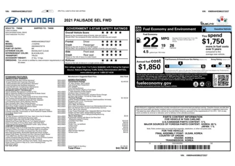 Another view of 2021 Hyundai Palisade SEL for sale in Gurnee, IL at CarWise Gurnee