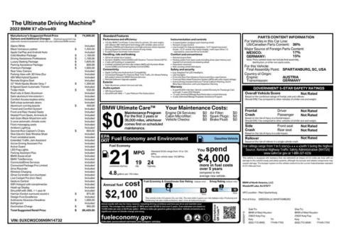 Another view of 2022 BMW X7 xDrive40i for sale in Gurnee, IL at CarWise Gurnee