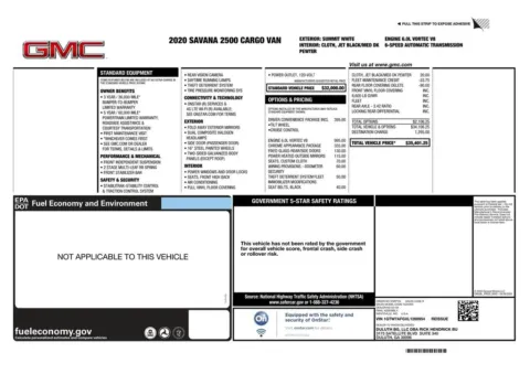 Another view of 2020 GMC Savana 2500 Work Van for sale in Gurnee, IL at CarWise Gurnee