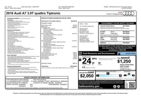 Another view of 2016 Audi A7 3.0T Prestige for sale in Gurnee, IL at CarWise Gurnee