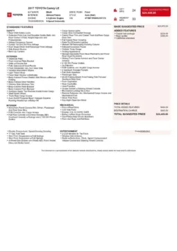 Another view of 2017 Toyota Camry LE for sale in Gurnee, IL at CarWise Gurnee