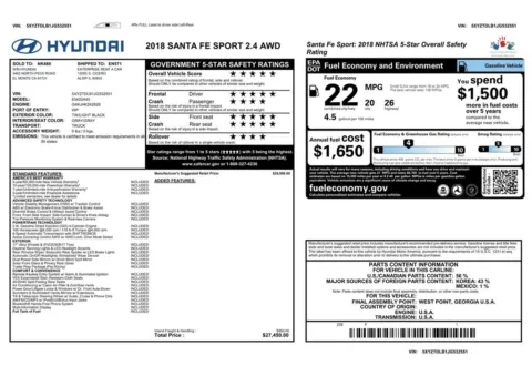 Another view of 2018 Hyundai Santa Fe Sport 2.4 Base for sale in Gurnee, IL at CarWise Gurnee