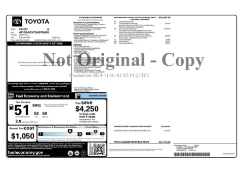 Another view of 2025 Toyota Camry LE for sale in Gurnee, IL at CarWise Gurnee