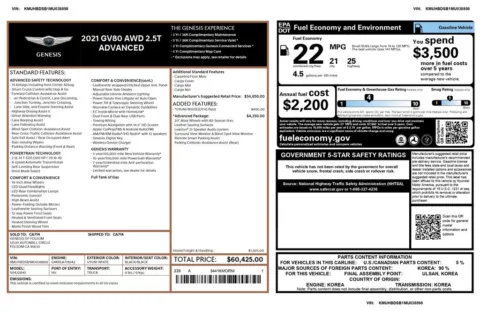 Another view of 2021 Genesis GV80 2.5T for sale in Gurnee, IL at CarWise Gurnee