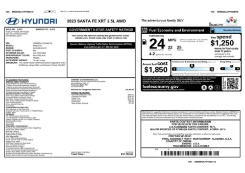 Another view of 2023 Hyundai Santa Fe XRT for sale in Gurnee, IL at CarWise Gurnee
