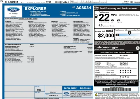 Another view of 2023 Ford Explorer XLT for sale in Gurnee, IL at CarWise Gurnee