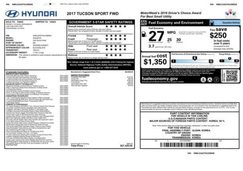 Another view of 2017 Hyundai Tucson Sport for sale in Gurnee, IL at CarWise Gurnee