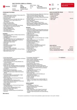 Another view of 2023 Toyota Corolla Cross L for sale in Gurnee, IL at CarWise Gurnee