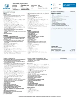 Another view of 2021 Honda Odyssey EX-L for sale in Gurnee, IL at CarWise Gurnee