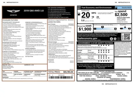 Another view of 2019 Genesis G80 3.8 for sale in Gurnee, IL at CarWise Gurnee