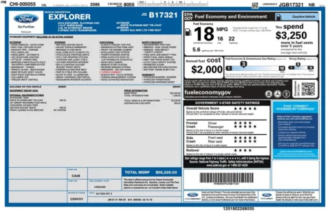Another view of 2018 Ford Explorer Platinum for sale in Gurnee, IL at CarWise Gurnee