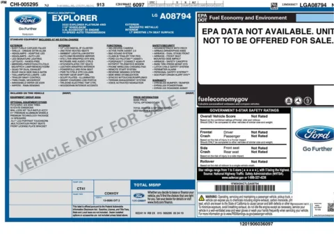 Another view of 2020 Ford Explorer Platinum for sale in Gurnee, IL at CarWise Gurnee