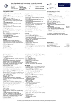 Another view of 2021 Volkswagen Atlas Cross Sport 2.0T SE w/Technology for sale in Gurnee, IL at CarWise Gurnee