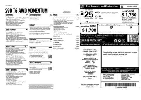 Another view of 2018 Volvo S90 T6 Momentum for sale in Gurnee, IL at CarWise Gurnee
