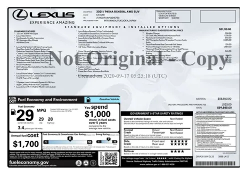 Another view of 2021 Lexus RX 450hL for sale in Gurnee, IL at CarWise Gurnee